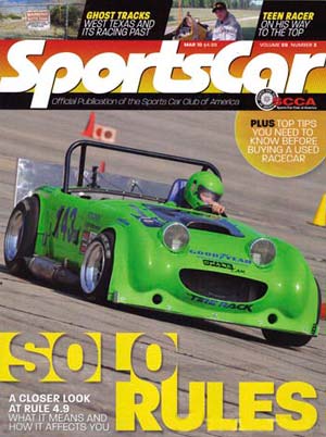 Jeff Kiesel on cover of Sportscar magazine