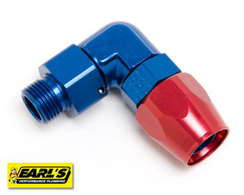  : Oil System : Earls Hose Fitting Hose end to 90 degree 18mm Male