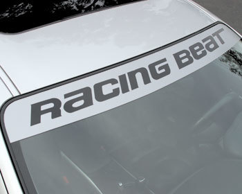  : Decals & Promo Items : Racing Beat Windshield Decal Logo - Silver